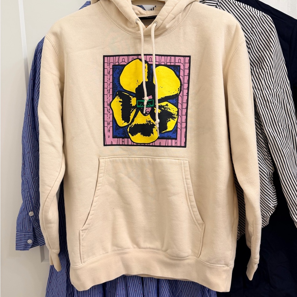 Obey Cream Hoodie with Graphic Design